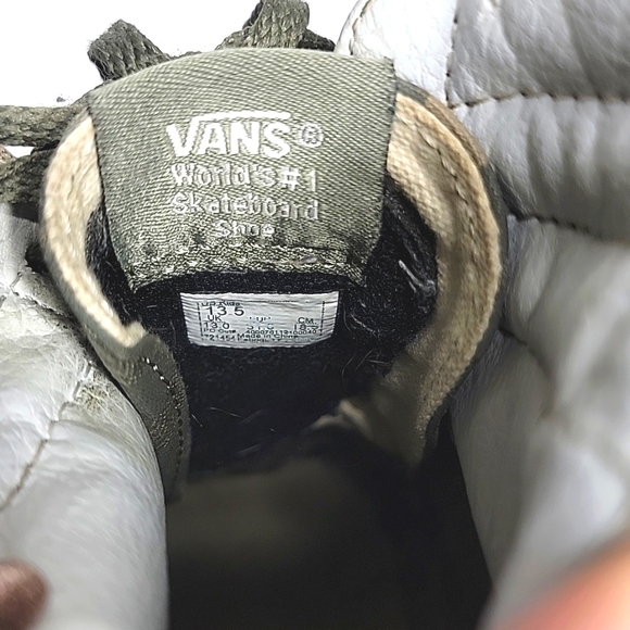 Olive Suede & Checkered High Top Vans - Picture 5 of 6